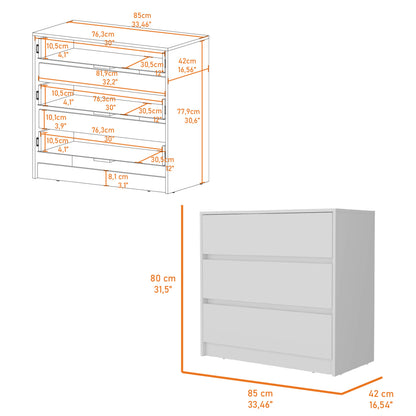 Black Engineered Wood Dresser - 1 Drawer Nightstand