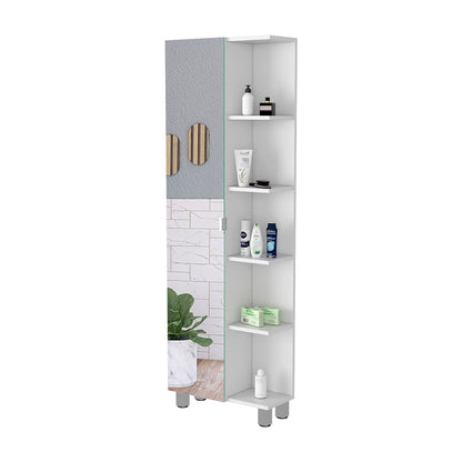 Los Angeles Linen Cabinet - Black, 5-Shelf Storage