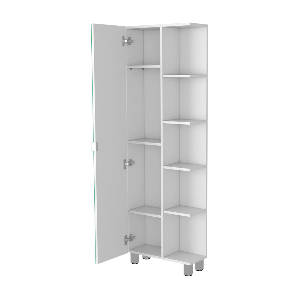 Los Angeles Linen Cabinet - Black, 5-Shelf Storage