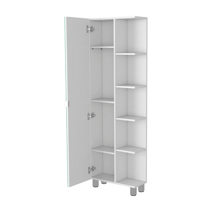 Los Angeles Linen Cabinet - Black, 5-Shelf Storage