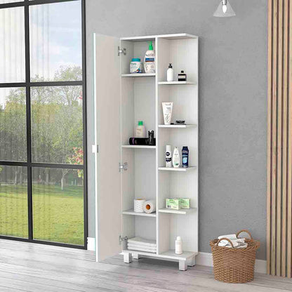 Los Angeles Linen Cabinet - Black, 5-Shelf Storage