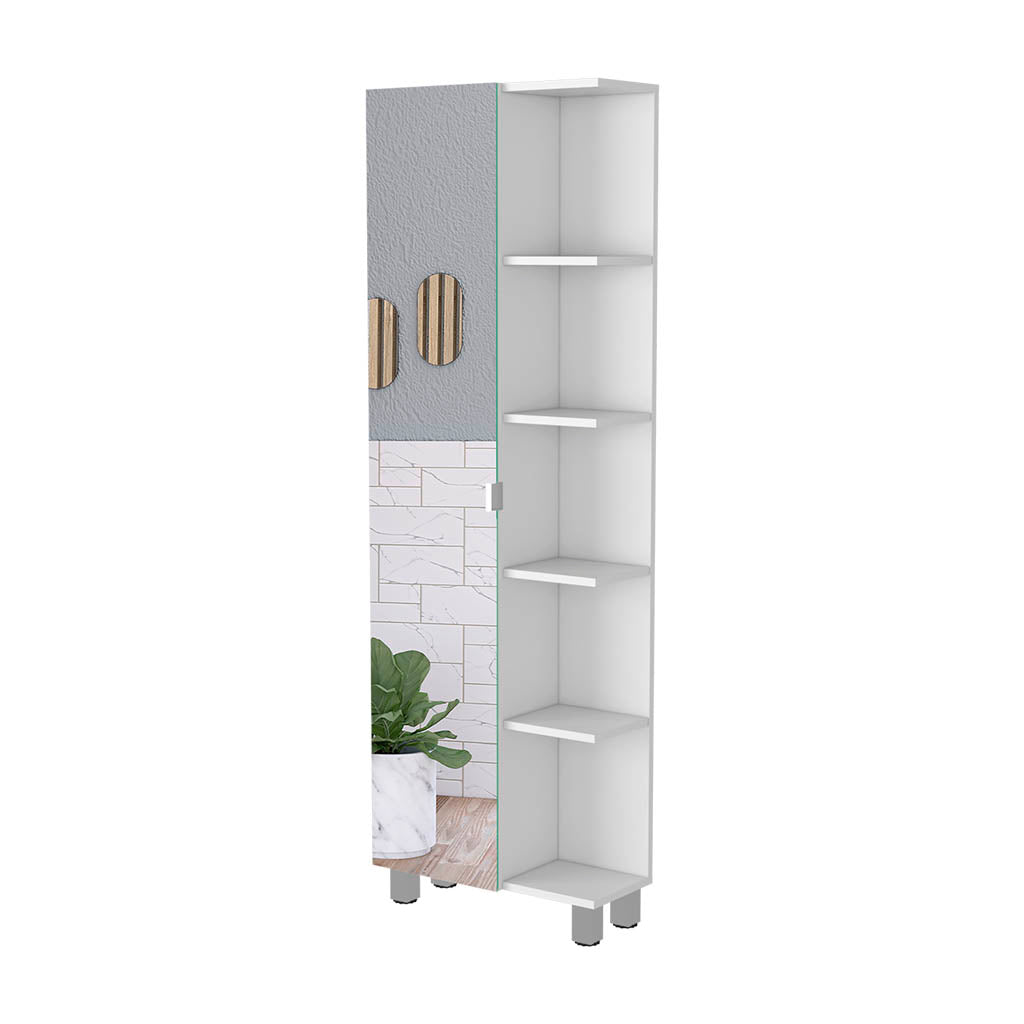 Los Angeles Linen Cabinet - Black, 5-Shelf Storage