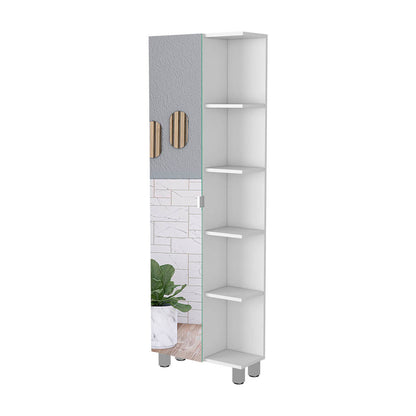 Los Angeles Linen Cabinet - Black, 5-Shelf Storage