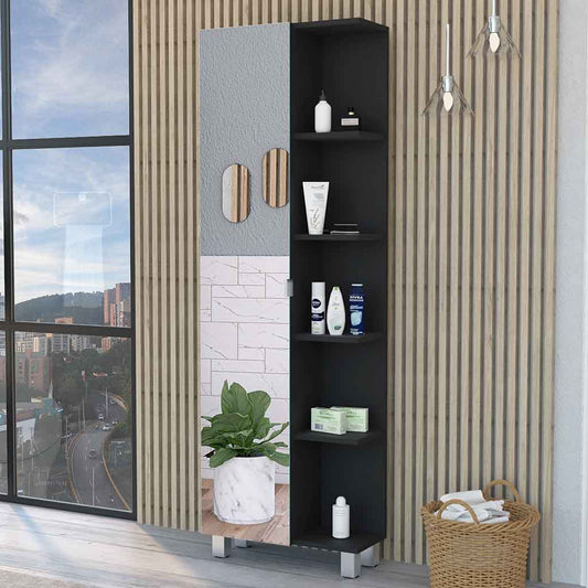 Los Angeles Linen  Cabinet, Mirror, Five Shelves