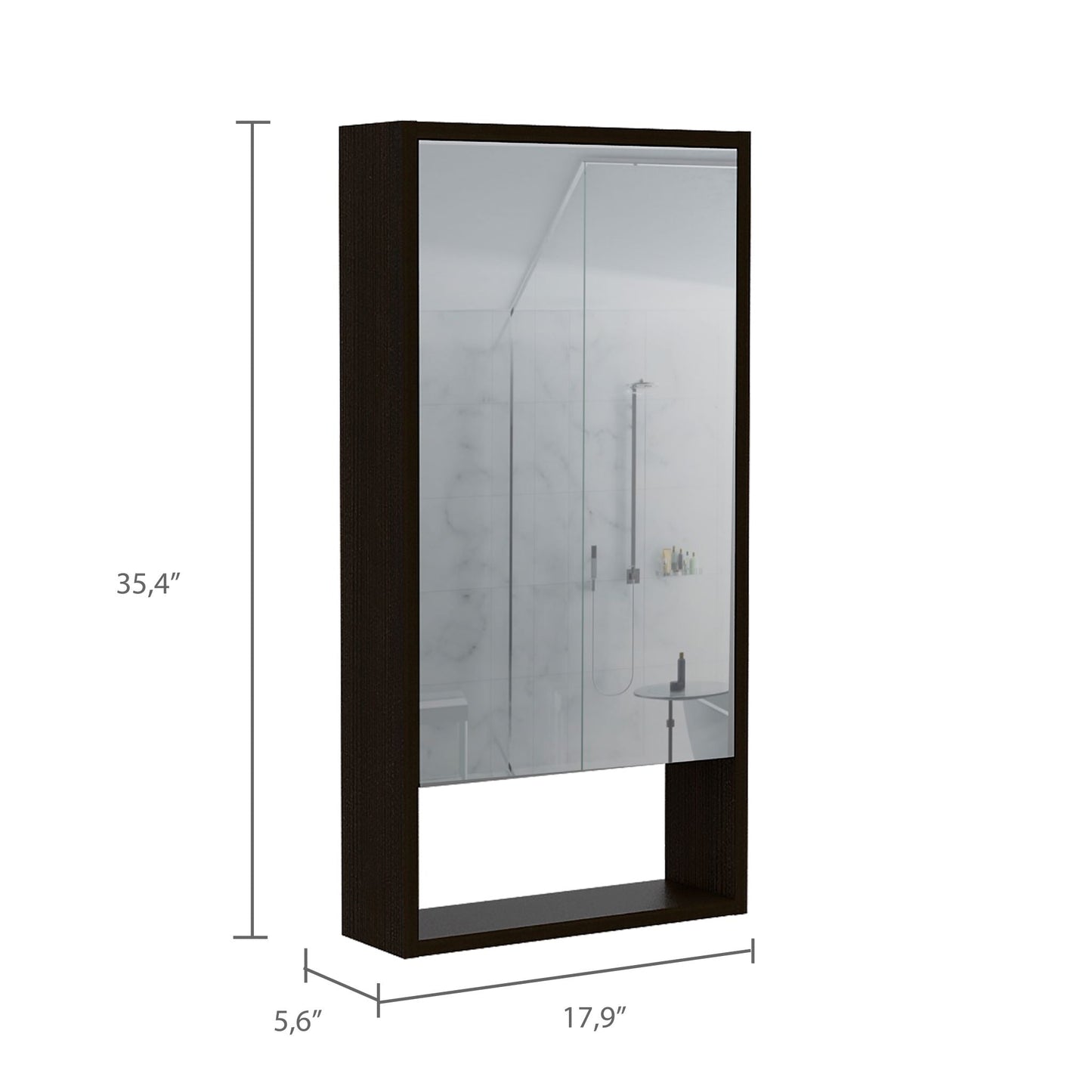 Modesto Medicine Cabinet - Black, Large Storage Mirror