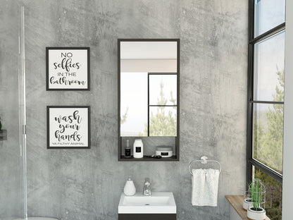 Modesto Medicine Cabinet, One Open Shelf, Mirrored Cabinet With Two Interior Shelves