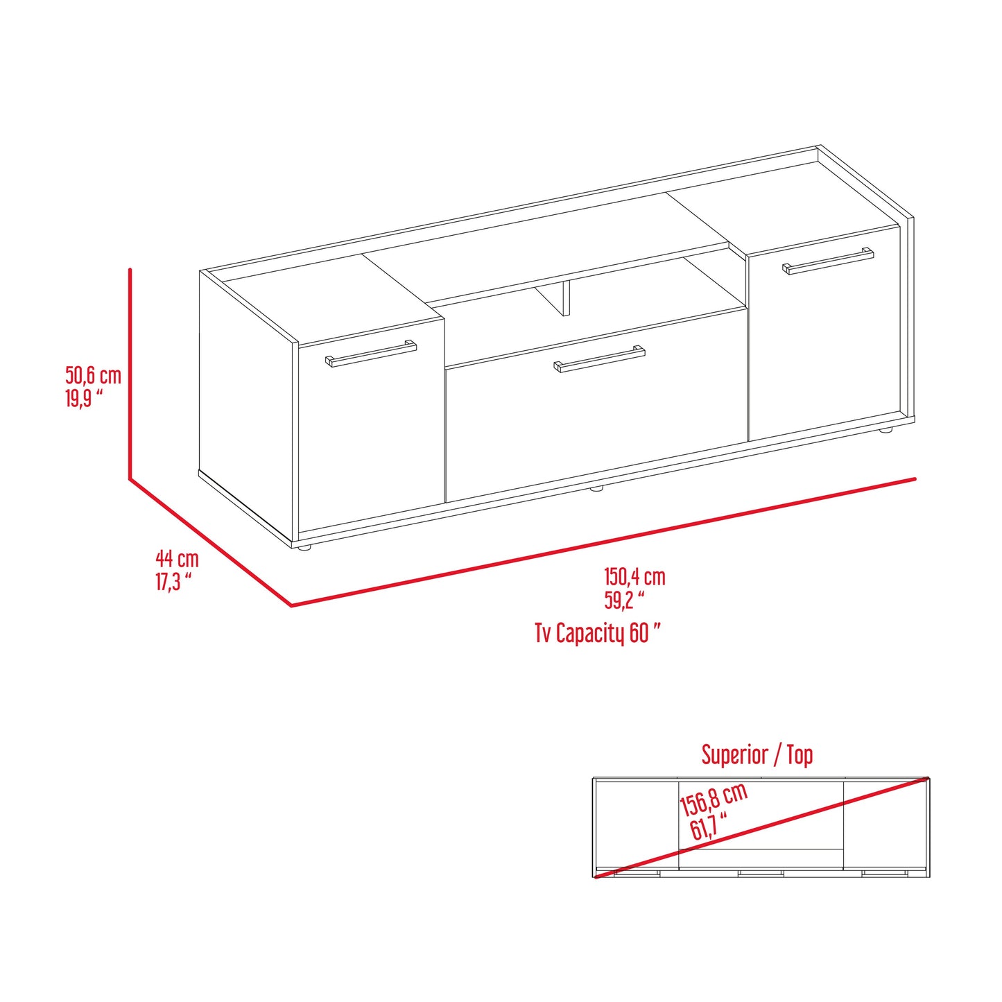 Bedroom Multicolor Three Shelf Dresser in Light Oak-White Engineered Wood for Storage
