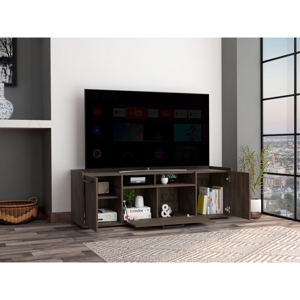 Bedroom Multicolor Three Shelf Dresser in Light Oak-White Engineered Wood for Storage