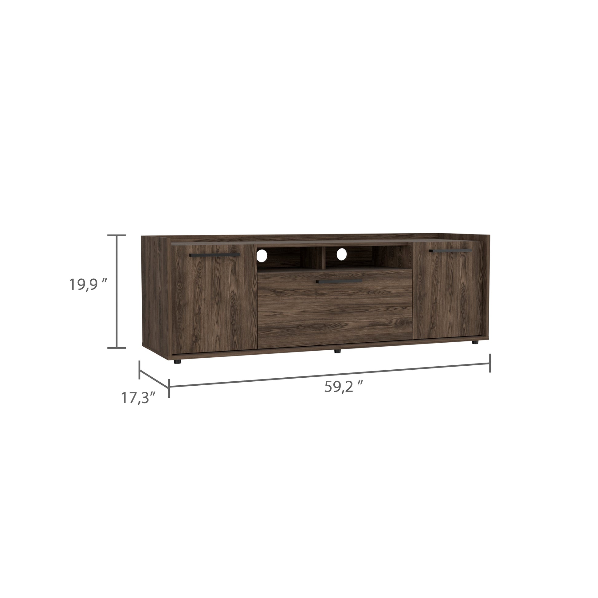 Bedroom Multicolor Three Shelf Dresser in Light Oak-White Engineered Wood for Storage