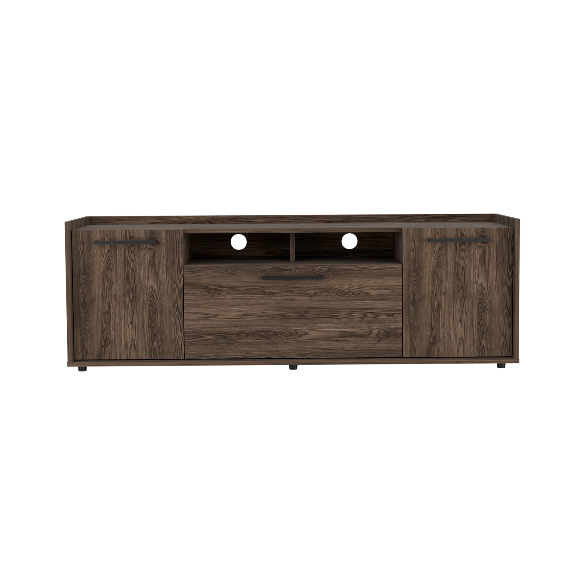 Bedroom Multicolor Three Shelf Dresser in Light Oak-White Engineered Wood for Storage