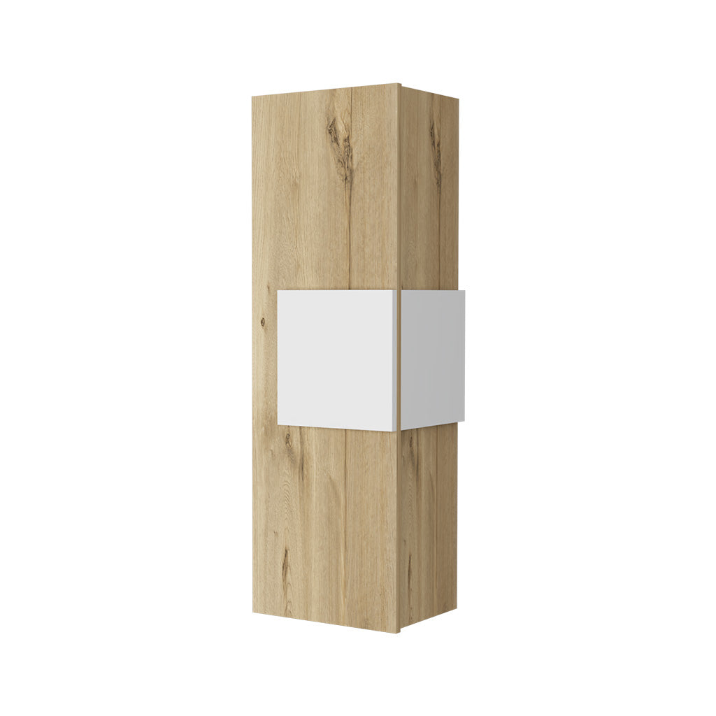 Bedroom Multicolor Three Shelf Dresser in Light Oak-White Engineered Wood for Storage