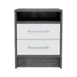 Multicolor Smoke White Nightstand with 2 Drawers