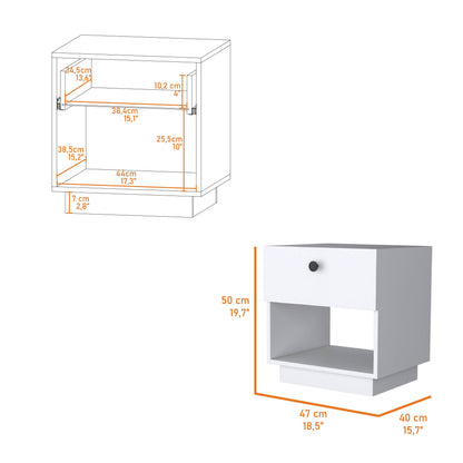 Sumter White Dresser with Storage Shelf - 19.69"W for Bedroom
