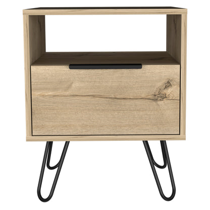 Black Engineered Wood Dresser - 13.7 x 17.7 x 22.2", 2 Shelves
