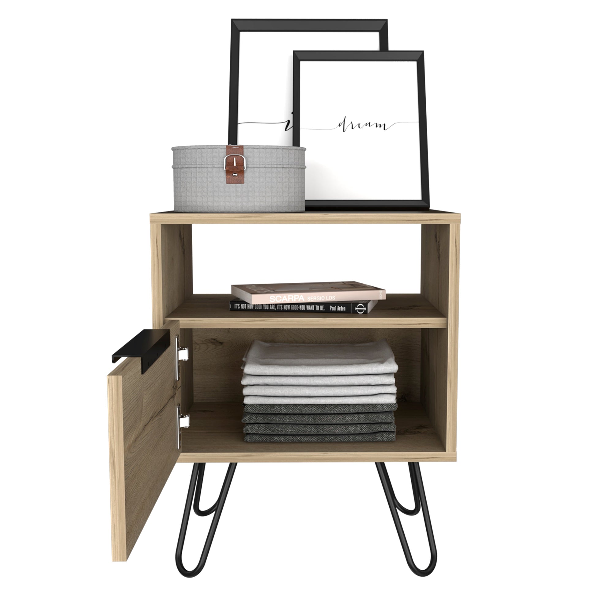 Vienna Nightstand - Beige Engineered Wood Storage