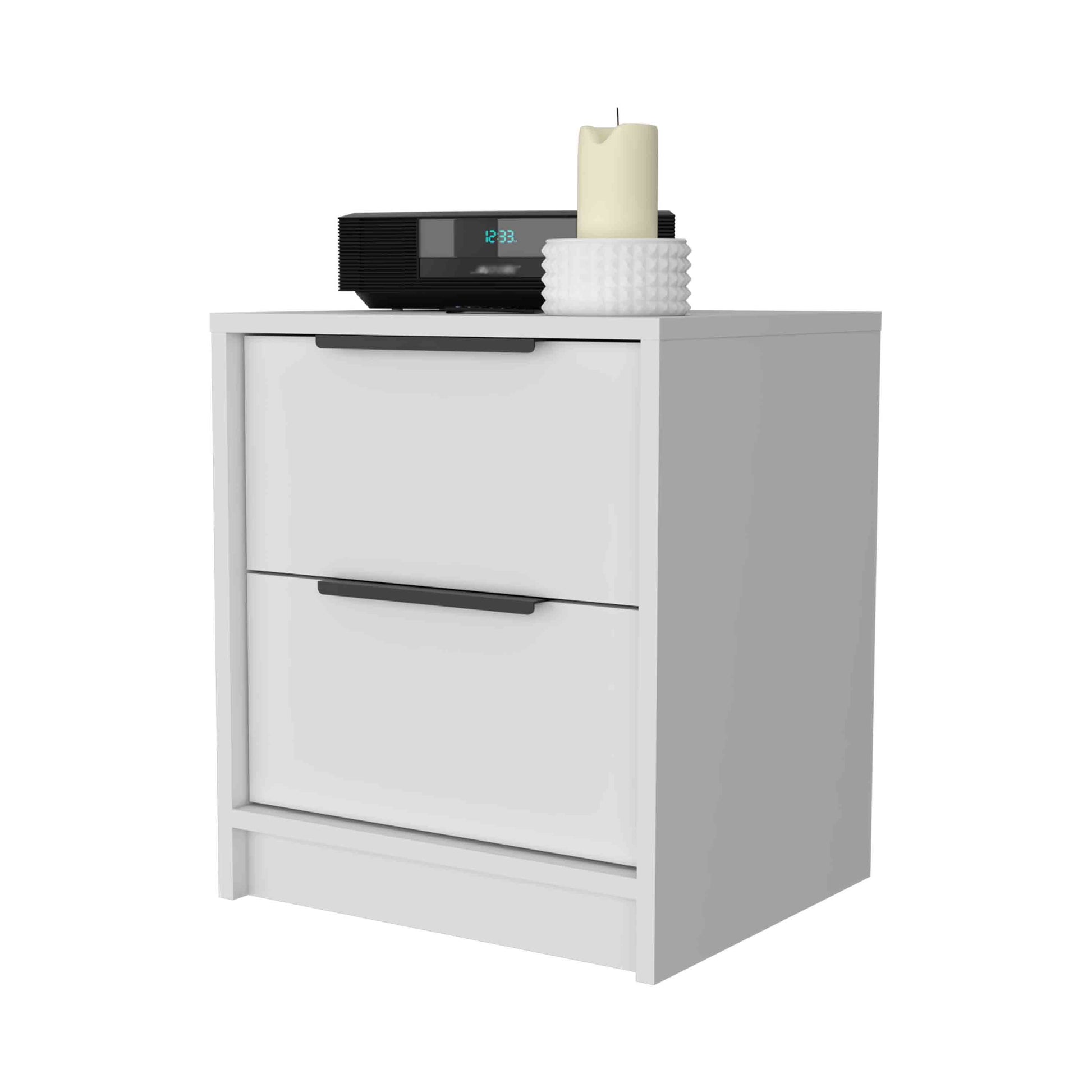 Washington Nightstand - White, 2 Drawers