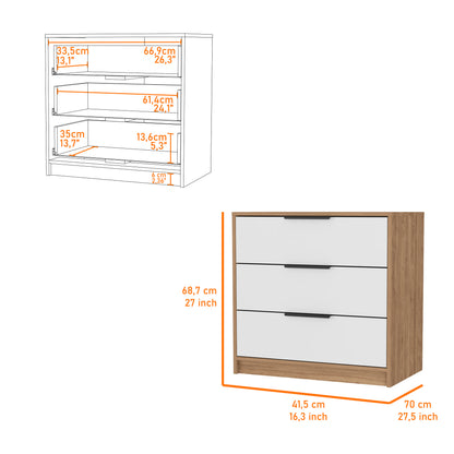 Washington Three Drawer Dresser - Multicolor Particle Board