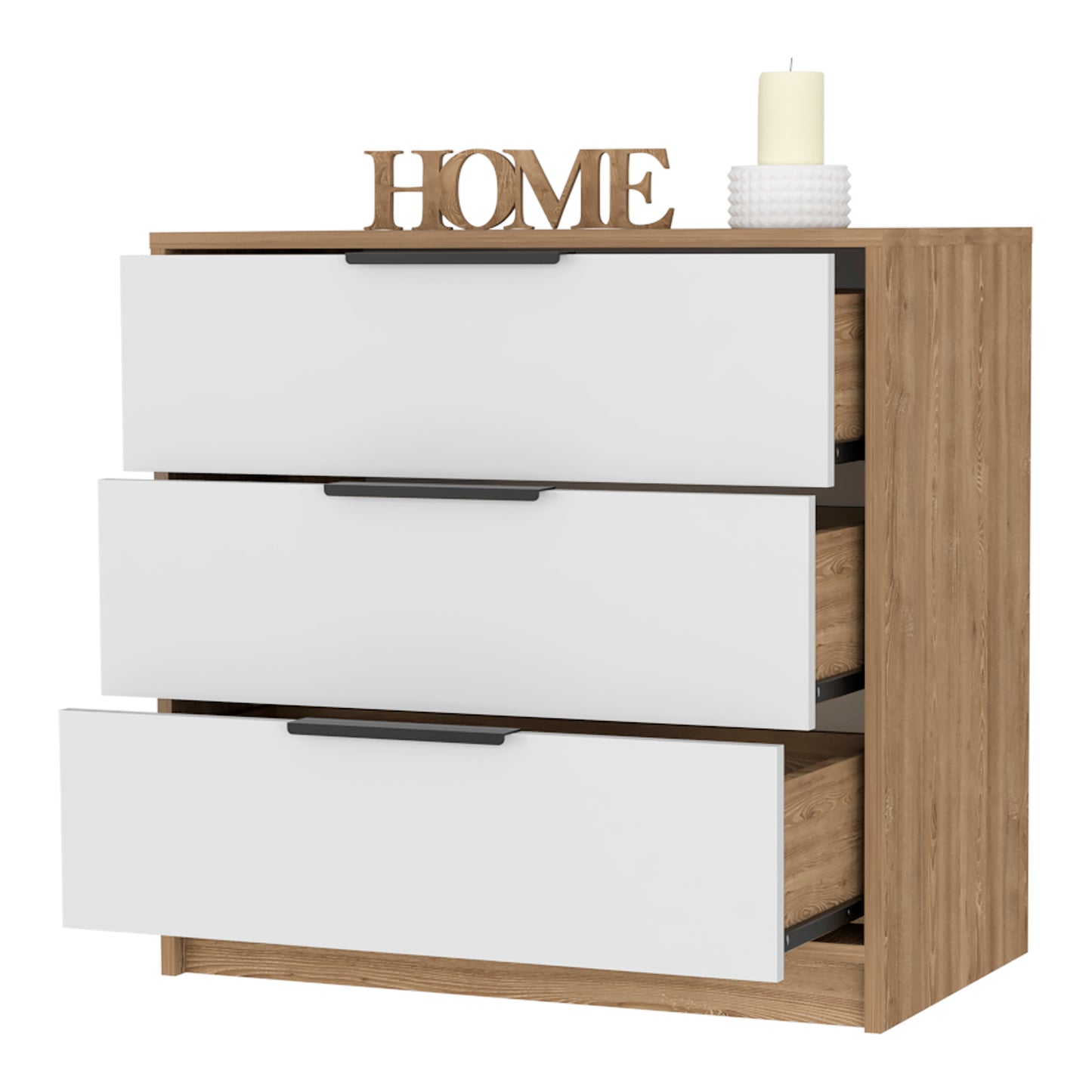 Washington Three Drawer Dresser - Multicolor Particle Board