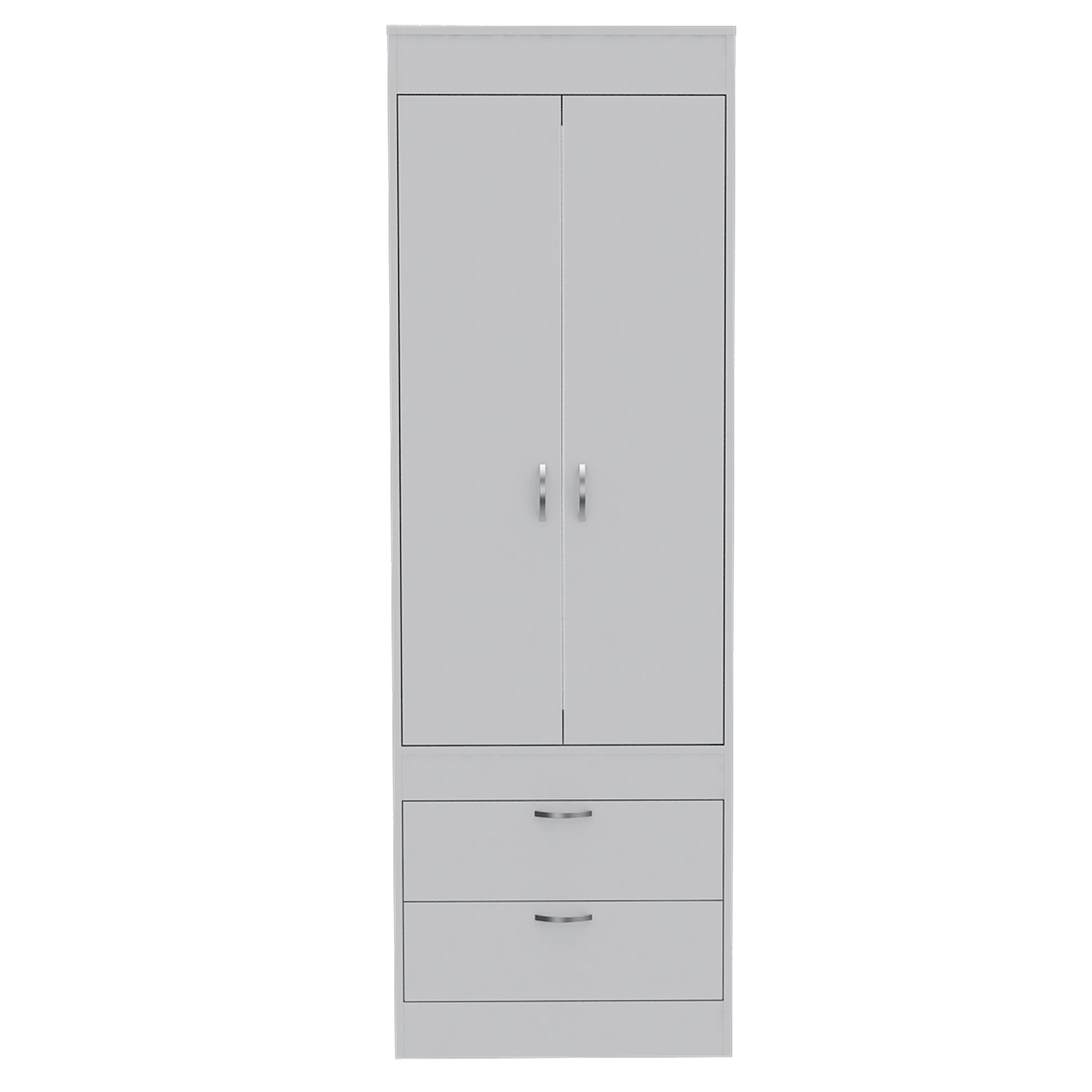 White Engineered Wood Dresser - 70" Wide Armoire