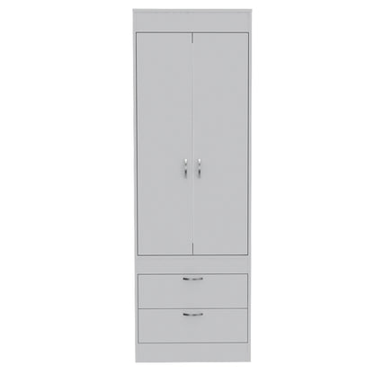 White Engineered Wood Dresser - 70" Wide Armoire