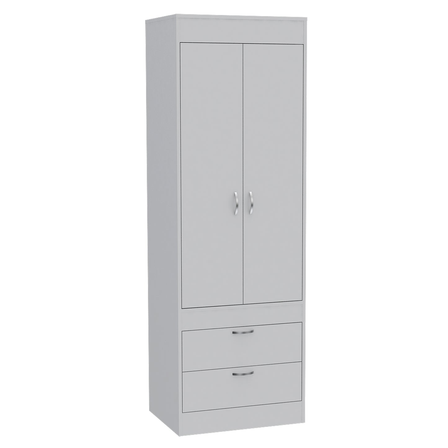 White Engineered Wood Dresser - 70" Wide Armoire