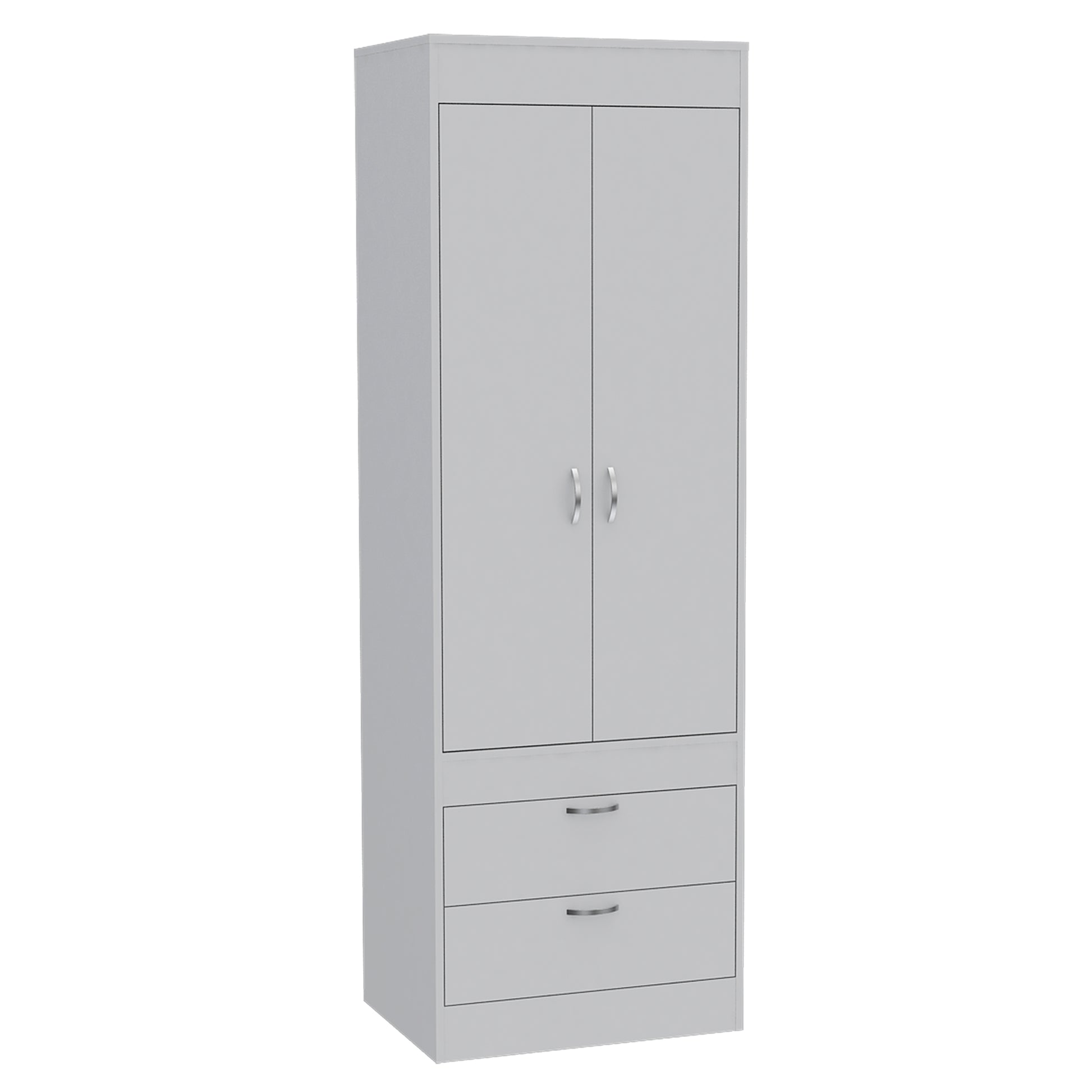 White Engineered Wood Dresser - 70" Wide Armoire
