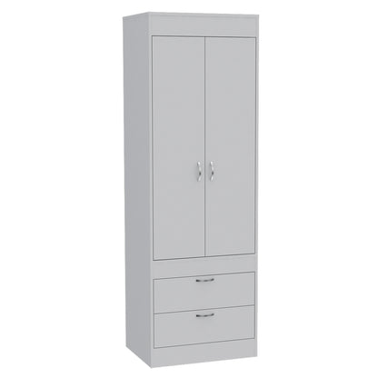 White Engineered Wood Dresser - 70" Wide Armoire