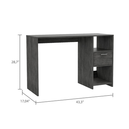 Gray Computer Desk with One Drawer - Office Table
