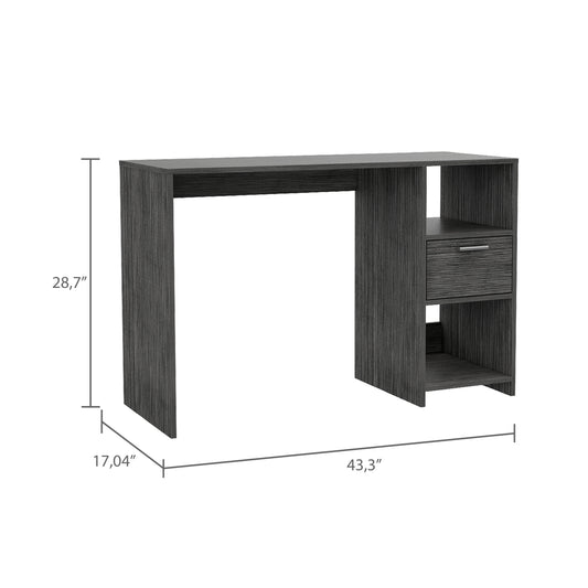 Gray Computer Desk with One Drawer - Office Table