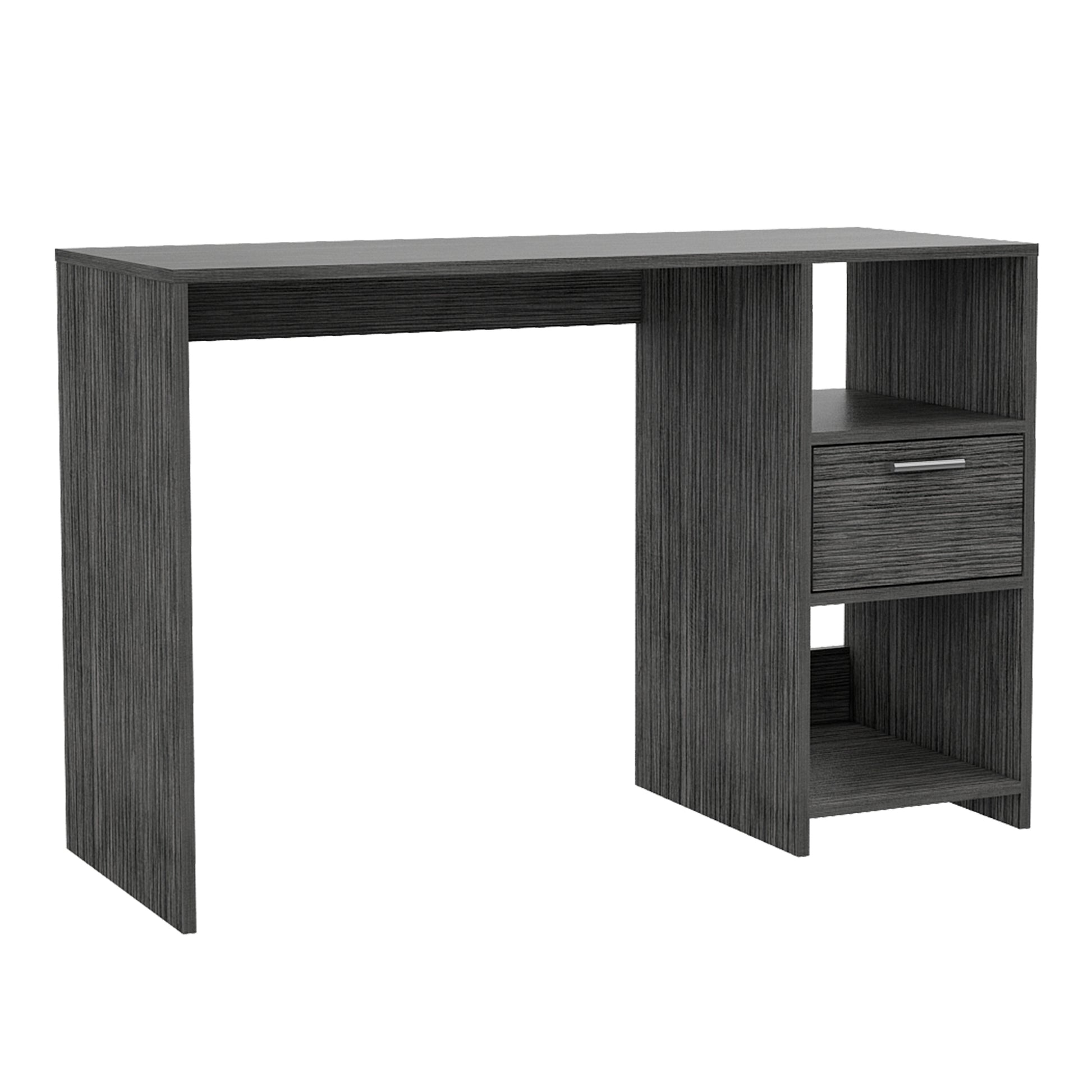 Gray Computer Desk with One Drawer - Office Table