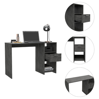 Gray Computer Desk with One Drawer - Office Table