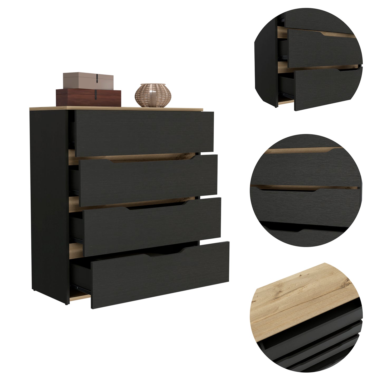 Multicolor California Drawer Dresser - Four Spacious Drawers