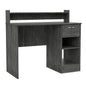 Charlotte Computer Desk - Smoke Gray with Storage Shelves & Drawer for Home Office