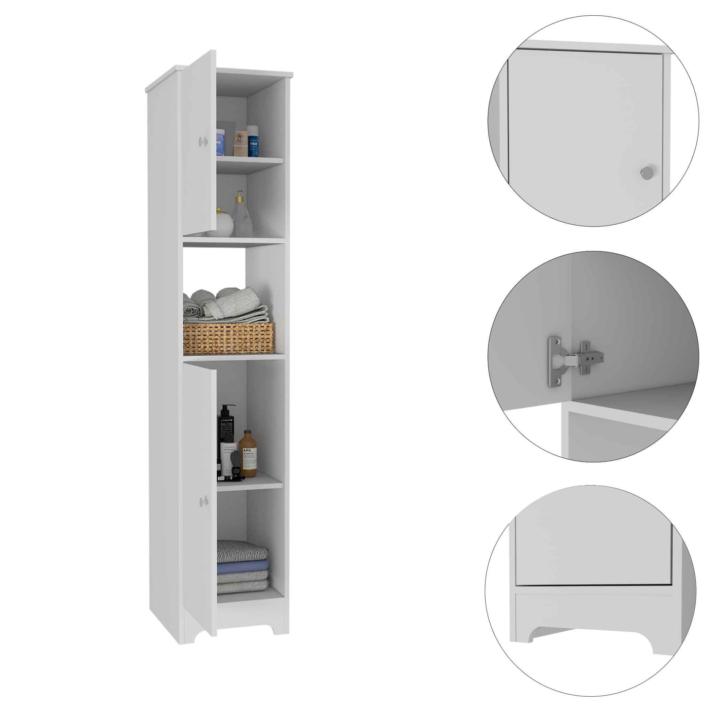 68" Beige Engineered Wood Dresser - Bedroom Storage Cabinet