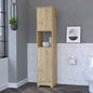 Charlotte Linen Cabinet, 2 Single Door Cabinet, Division, One Shelf