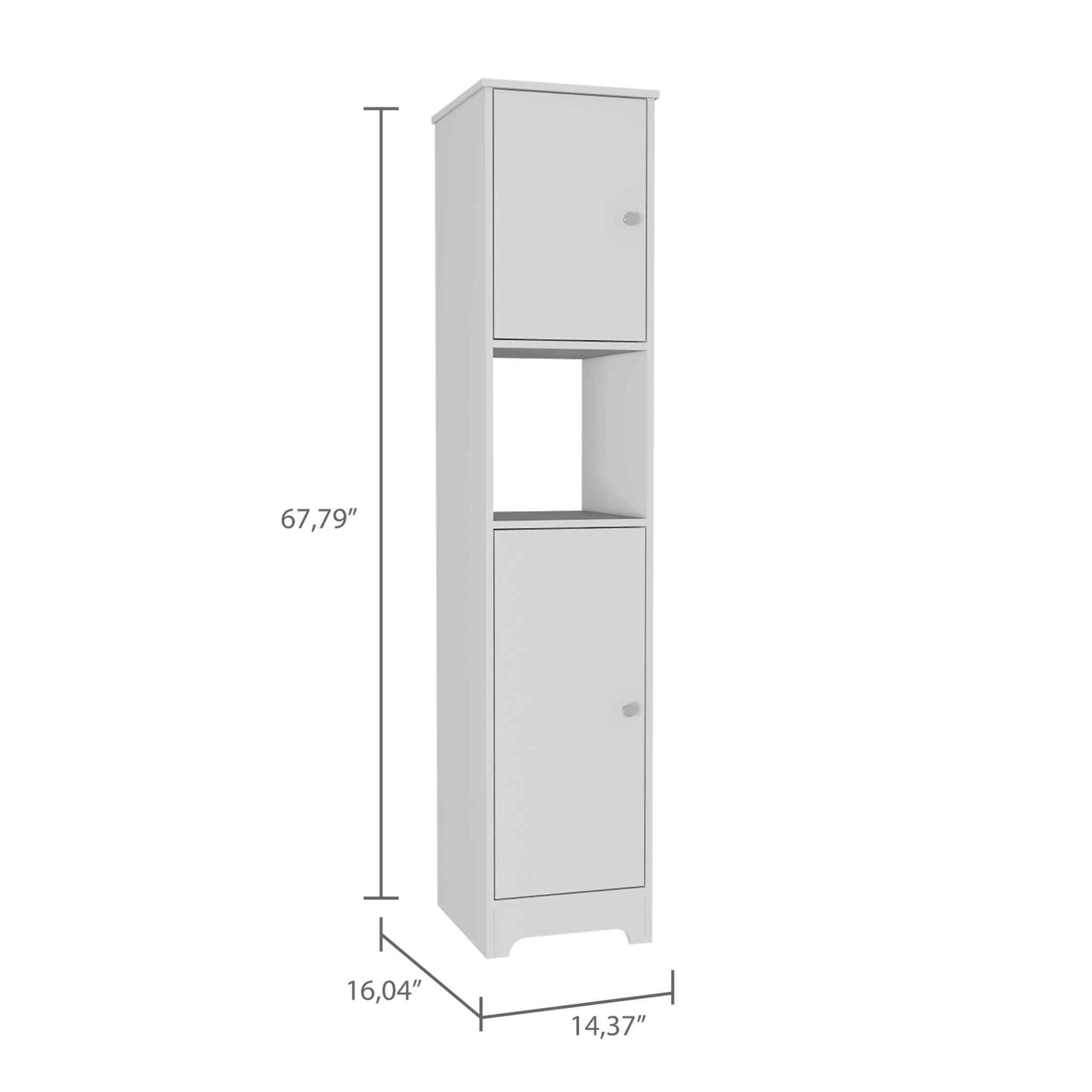 68" White Engineered Wood Dresser Cabinet for Bedroom