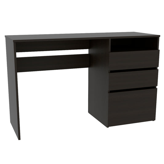 Black Computer Desk with Three Drawers - Office Table for Home Office