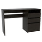 Black Computer Desk with Three Drawers - Office Table for Home Office