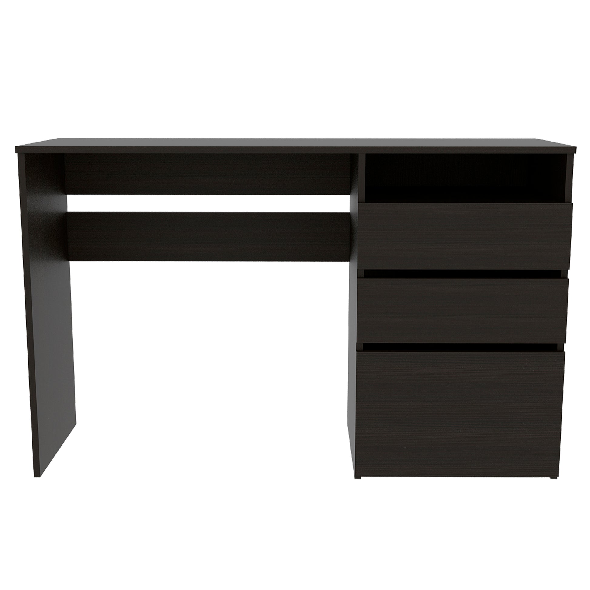 Black Computer Desk with Three Drawers - Office Table for Home Office