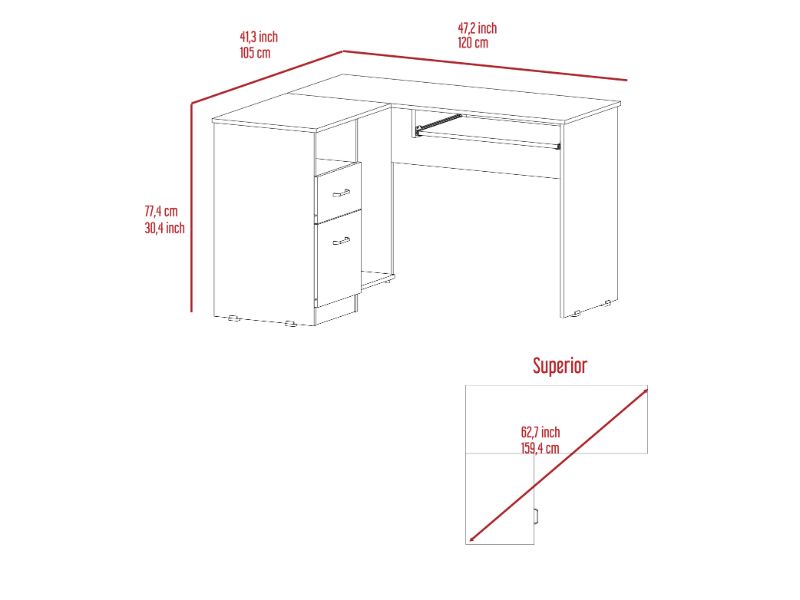 L-Shaped Computer Desk with Storage - Black