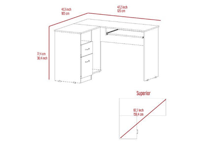 L-Shaped Computer Desk with Storage - Black