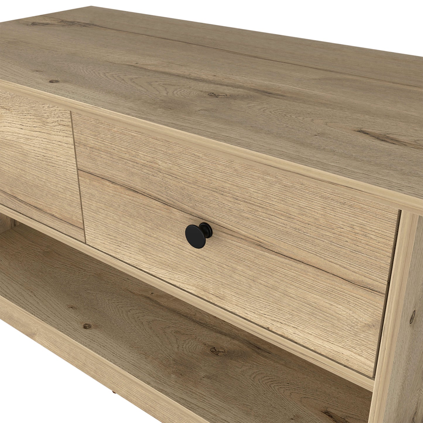 Tulip Storage Bench - Beige Engineered Wood