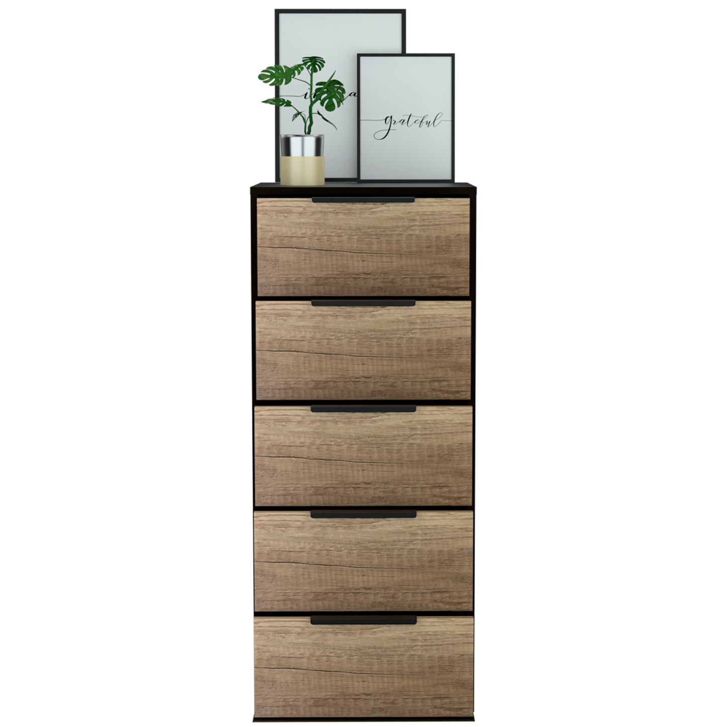 Multicolor Five Drawer Dresser - Bedroom Storage
