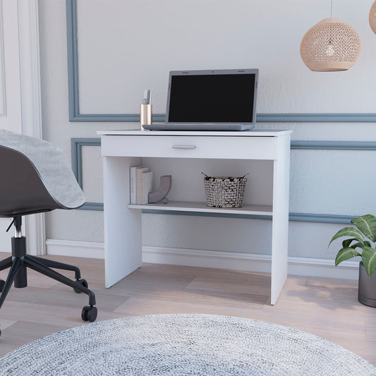 Kaylor Storage Desk, Modern Design with Drawer and Shelf
