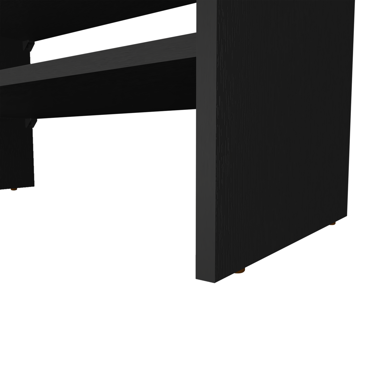 Black Melamine Shoe Rack - 2 Shelves, Compact Storage for Bedroom