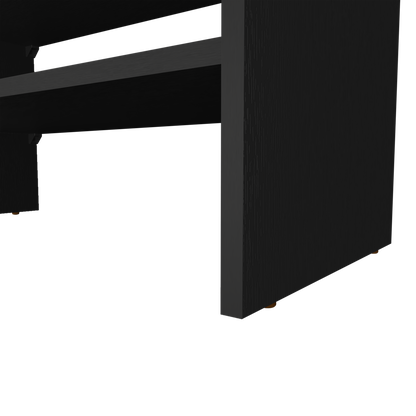 Black Melamine Shoe Rack - 2 Shelves, Compact Storage for Bedroom