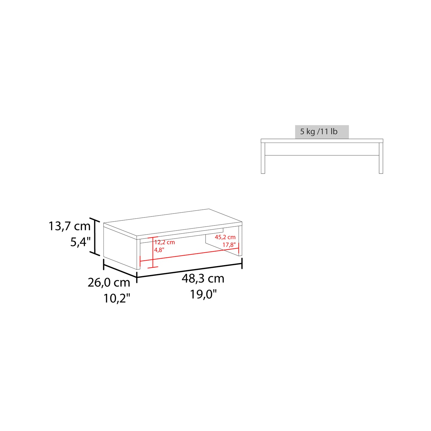 White Oak Monitor Stand - Adjustable Desk Riser