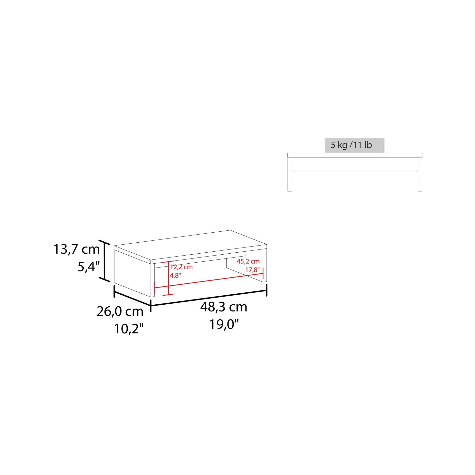 White Oak Monitor Stand - Adjustable Desk Riser