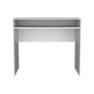 White Melamine Desk with Storage - 35.1" Workspace for Home Office