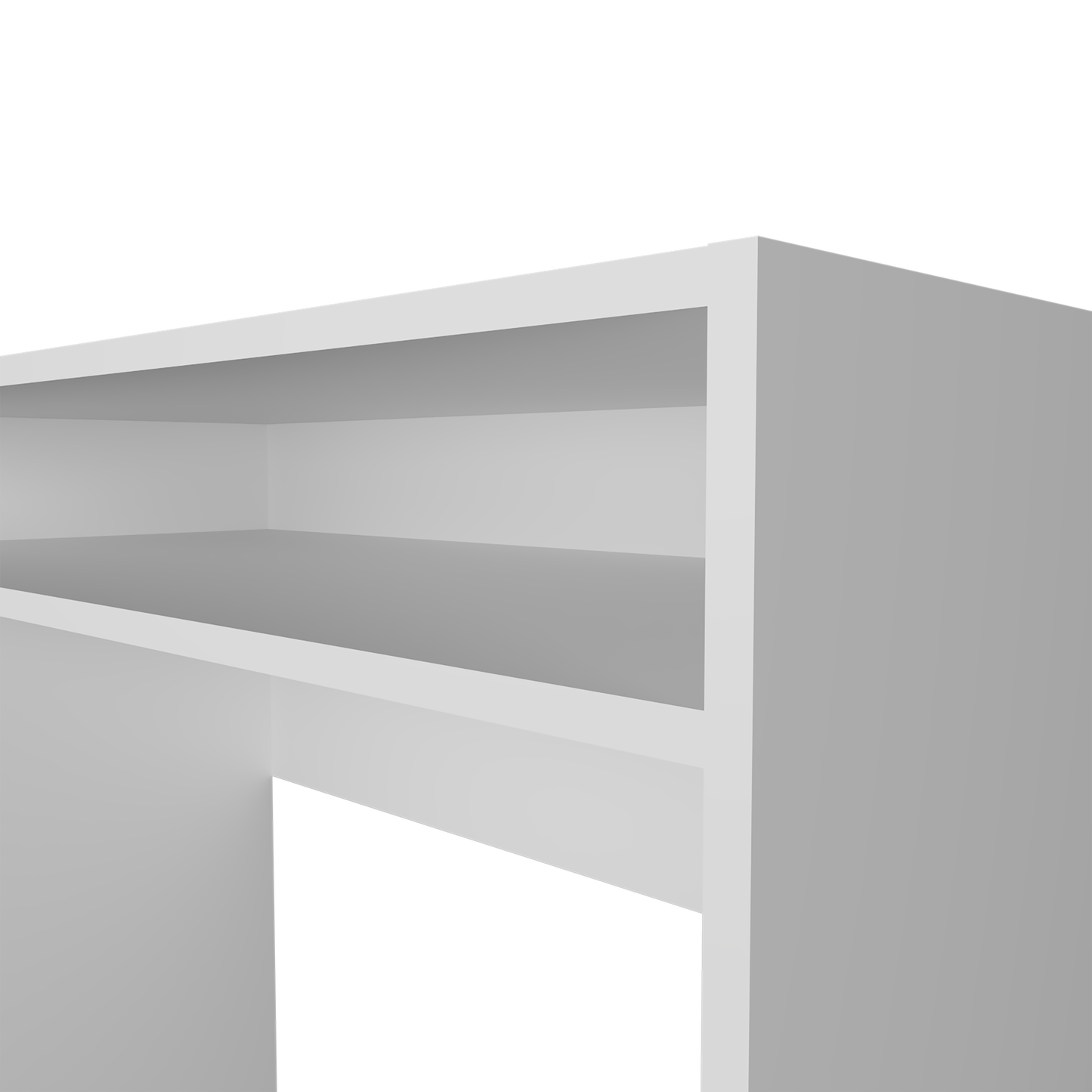 White Melamine Desk with Storage - 35.1" Workspace for Home Office